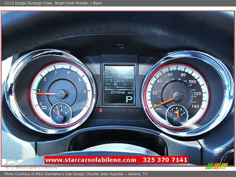Bright Silver Metallic / Black 2011 Dodge Durango Crew