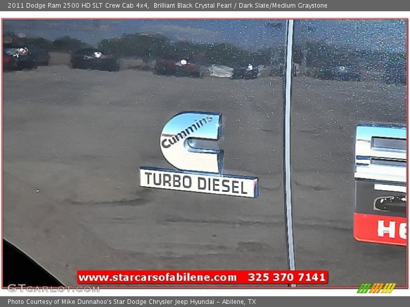 Brilliant Black Crystal Pearl / Dark Slate/Medium Graystone 2011 Dodge Ram 2500 HD SLT Crew Cab 4x4