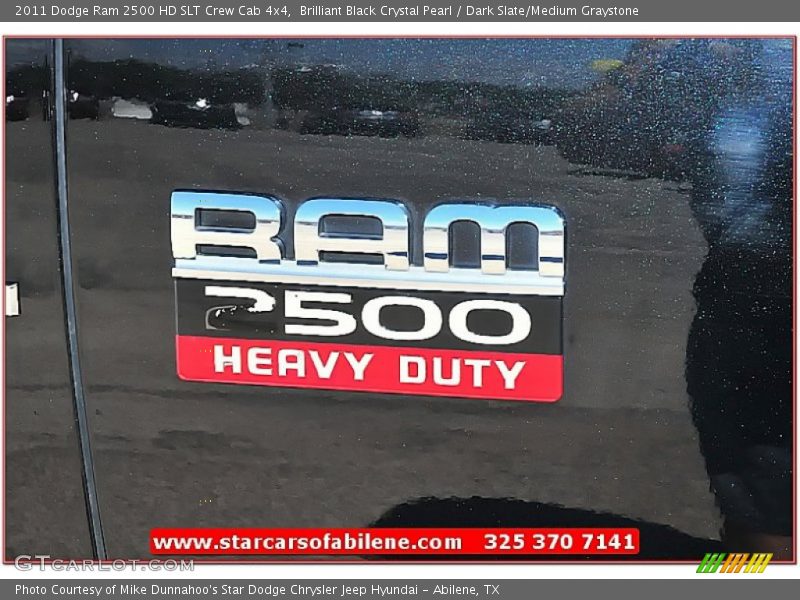 Brilliant Black Crystal Pearl / Dark Slate/Medium Graystone 2011 Dodge Ram 2500 HD SLT Crew Cab 4x4