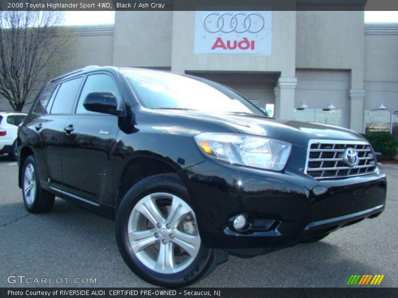 Black / Ash Gray 2008 Toyota Highlander Sport 4WD