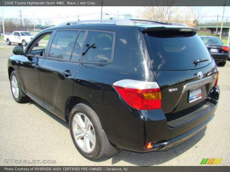 Black / Ash Gray 2008 Toyota Highlander Sport 4WD