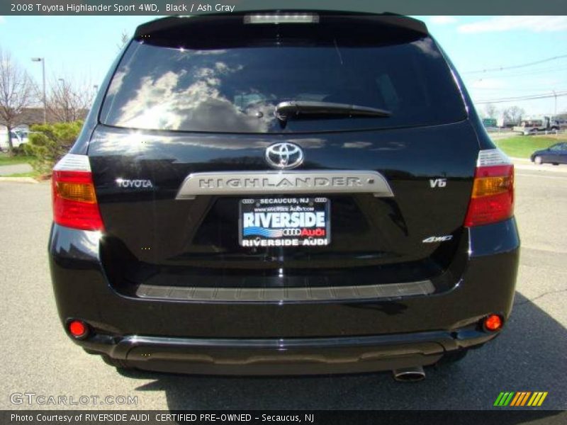 Black / Ash Gray 2008 Toyota Highlander Sport 4WD