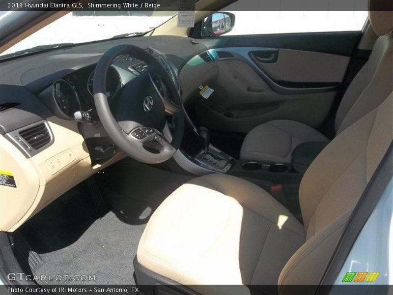 Shimmering White / Beige 2013 Hyundai Elantra GLS