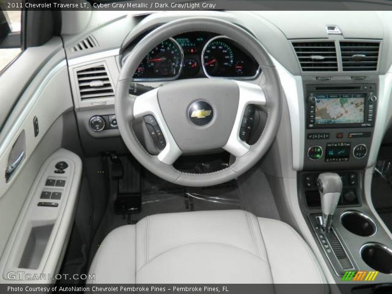 Cyber Gray Metallic / Dark Gray/Light Gray 2011 Chevrolet Traverse LT