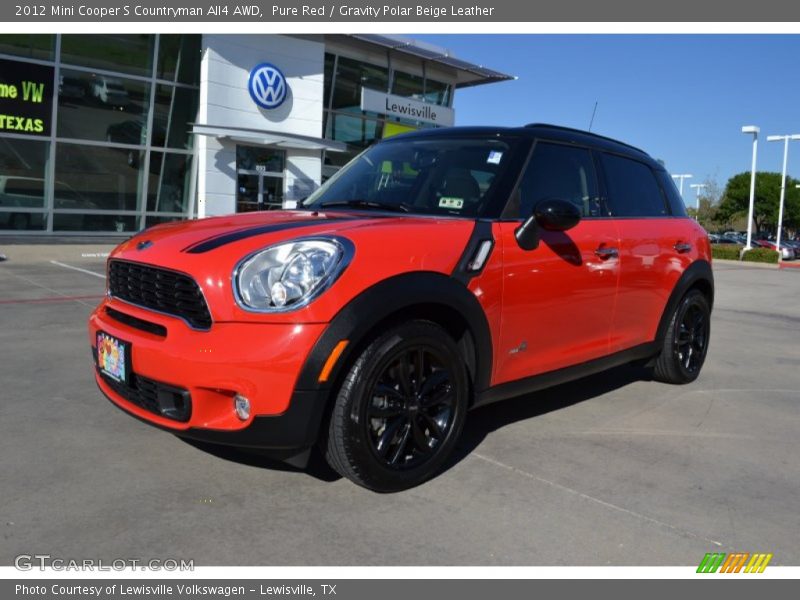 Pure Red / Gravity Polar Beige Leather 2012 Mini Cooper S Countryman All4 AWD