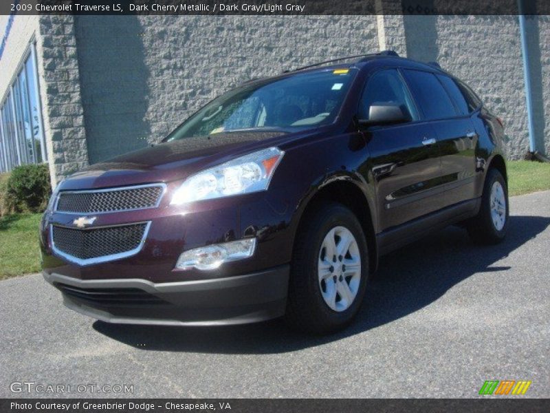 Dark Cherry Metallic / Dark Gray/Light Gray 2009 Chevrolet Traverse LS