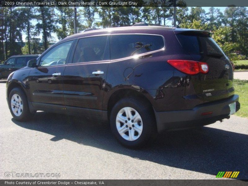 Dark Cherry Metallic / Dark Gray/Light Gray 2009 Chevrolet Traverse LS