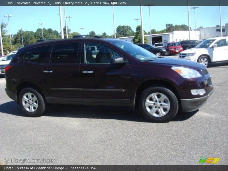 Dark Cherry Metallic / Dark Gray/Light Gray 2009 Chevrolet Traverse LS