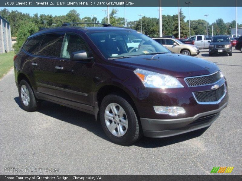 Dark Cherry Metallic / Dark Gray/Light Gray 2009 Chevrolet Traverse LS