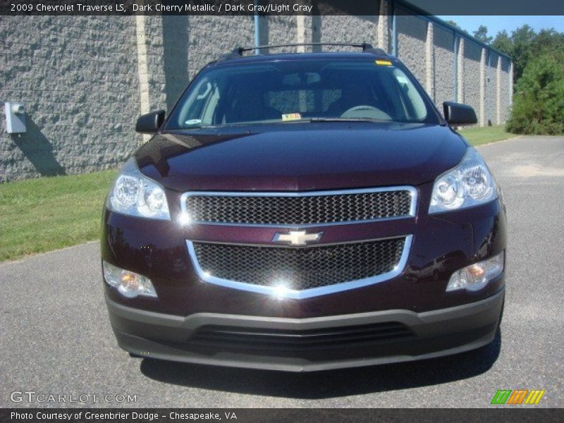 Dark Cherry Metallic / Dark Gray/Light Gray 2009 Chevrolet Traverse LS