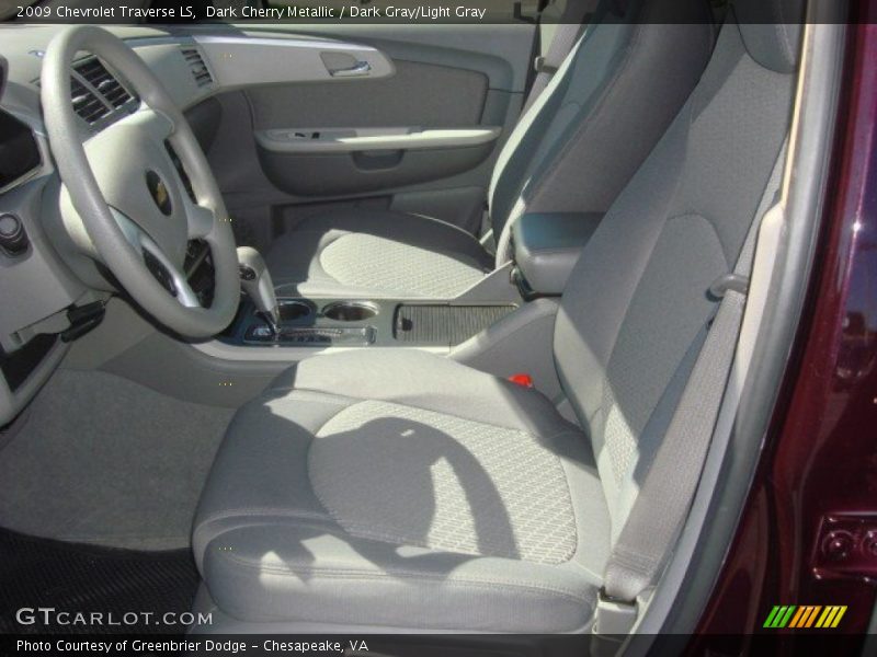 Dark Cherry Metallic / Dark Gray/Light Gray 2009 Chevrolet Traverse LS