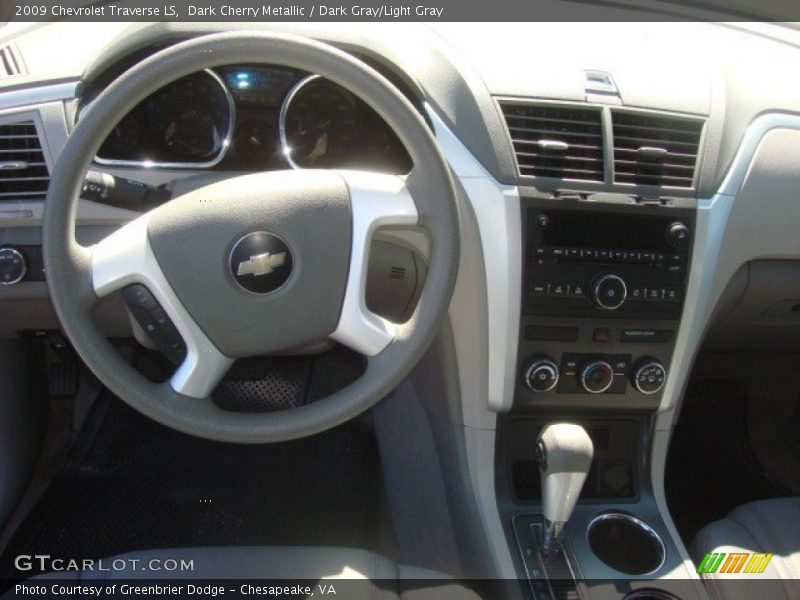 Dark Cherry Metallic / Dark Gray/Light Gray 2009 Chevrolet Traverse LS