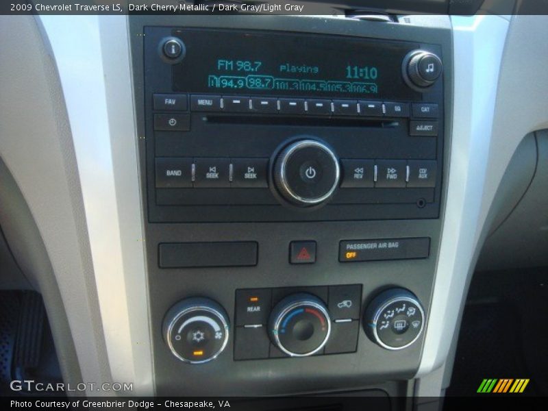Dark Cherry Metallic / Dark Gray/Light Gray 2009 Chevrolet Traverse LS