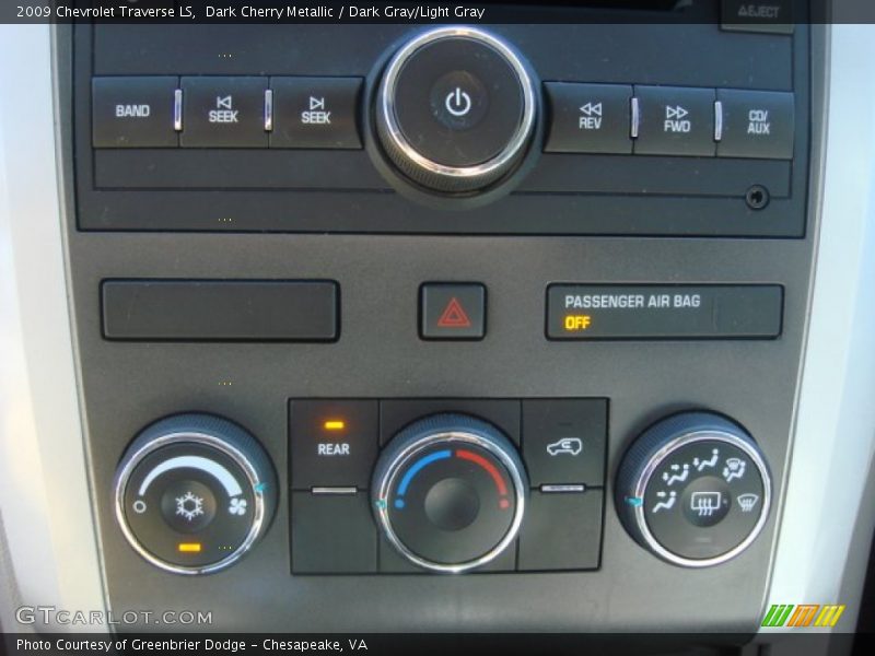 Dark Cherry Metallic / Dark Gray/Light Gray 2009 Chevrolet Traverse LS