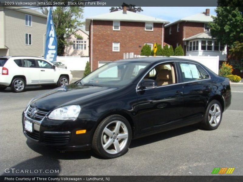 Black Uni / Pure Beige 2009 Volkswagen Jetta SEL Sedan