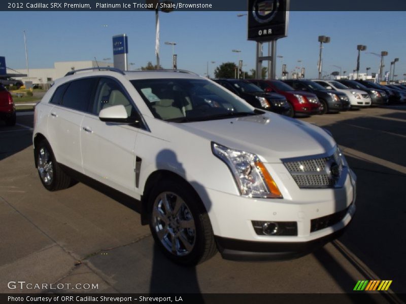 Platinum Ice Tricoat / Shale/Brownstone 2012 Cadillac SRX Premium