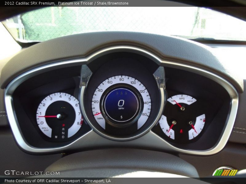 Platinum Ice Tricoat / Shale/Brownstone 2012 Cadillac SRX Premium