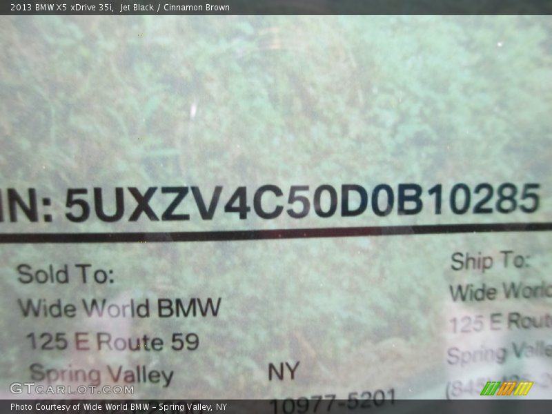 Jet Black / Cinnamon Brown 2013 BMW X5 xDrive 35i