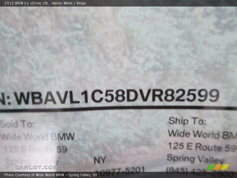 Alpine White / Beige 2013 BMW X1 xDrive 28i