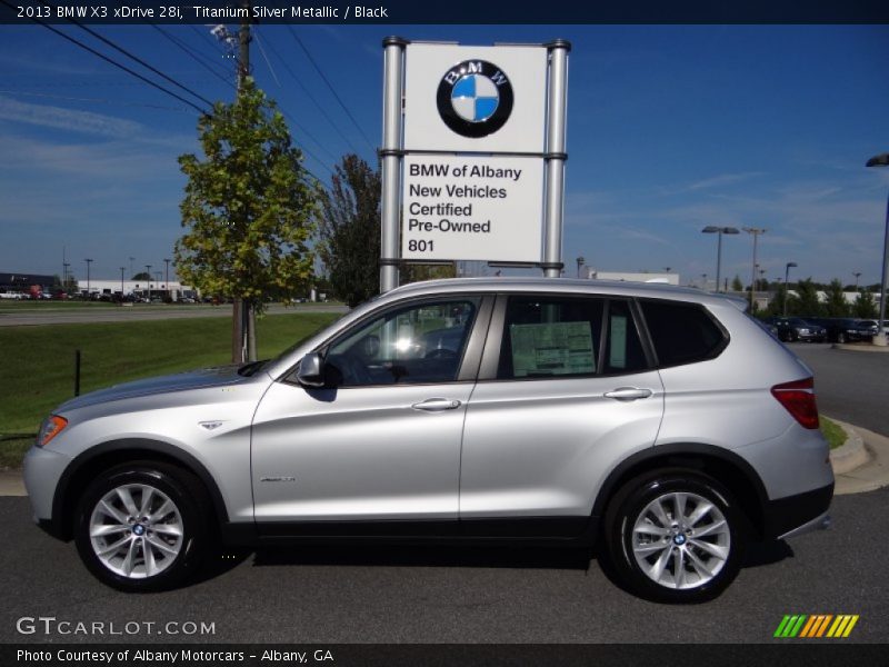 Titanium Silver Metallic / Black 2013 BMW X3 xDrive 28i