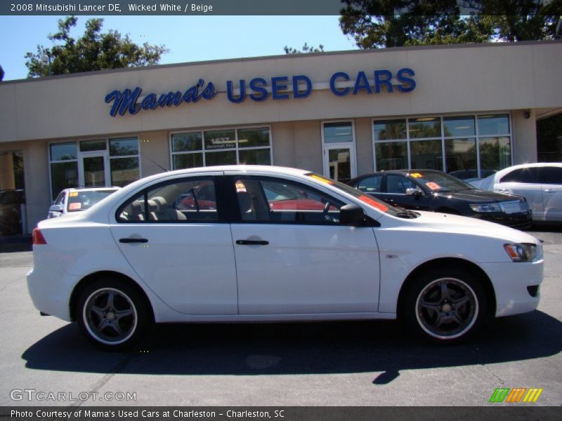 Wicked White / Beige 2008 Mitsubishi Lancer DE