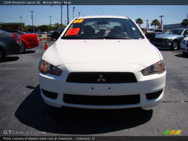 Wicked White / Beige 2008 Mitsubishi Lancer DE