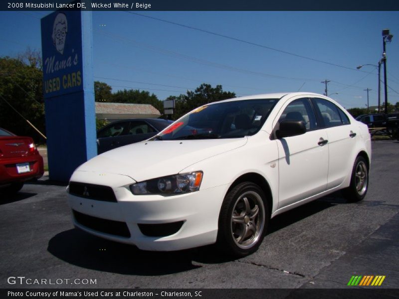 Wicked White / Beige 2008 Mitsubishi Lancer DE