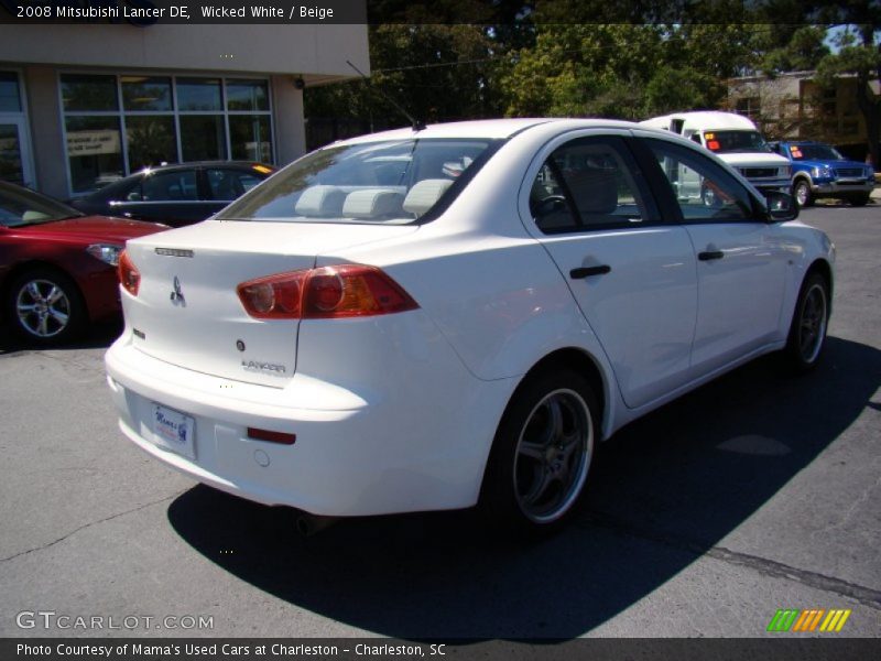 Wicked White / Beige 2008 Mitsubishi Lancer DE