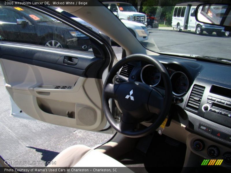 Wicked White / Beige 2008 Mitsubishi Lancer DE