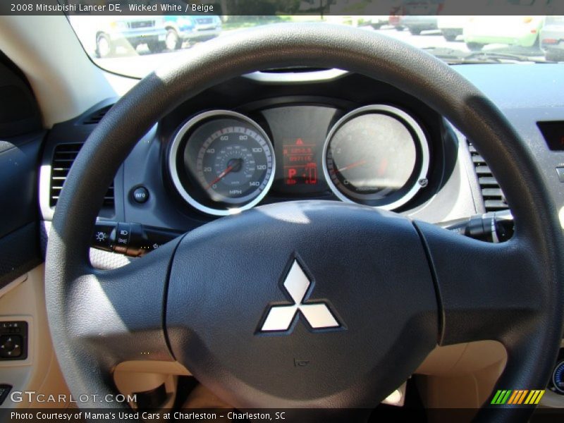 Wicked White / Beige 2008 Mitsubishi Lancer DE