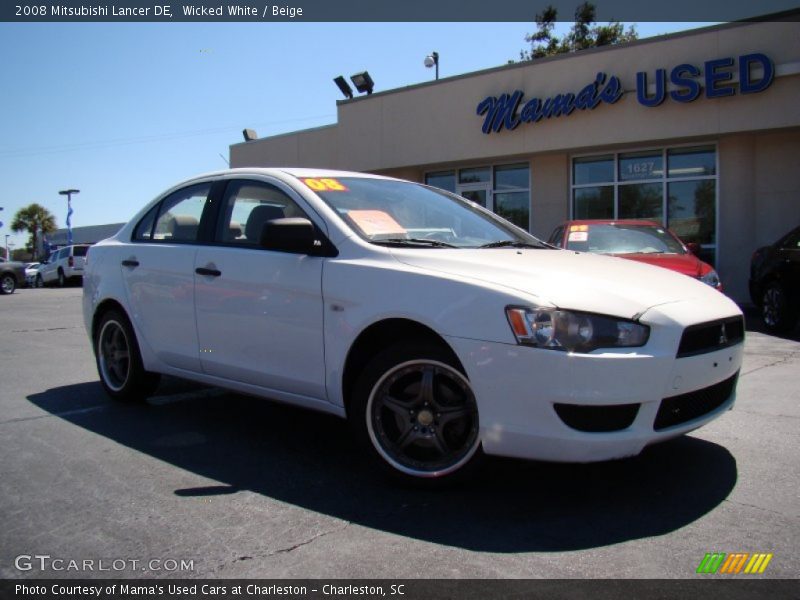 Wicked White / Beige 2008 Mitsubishi Lancer DE