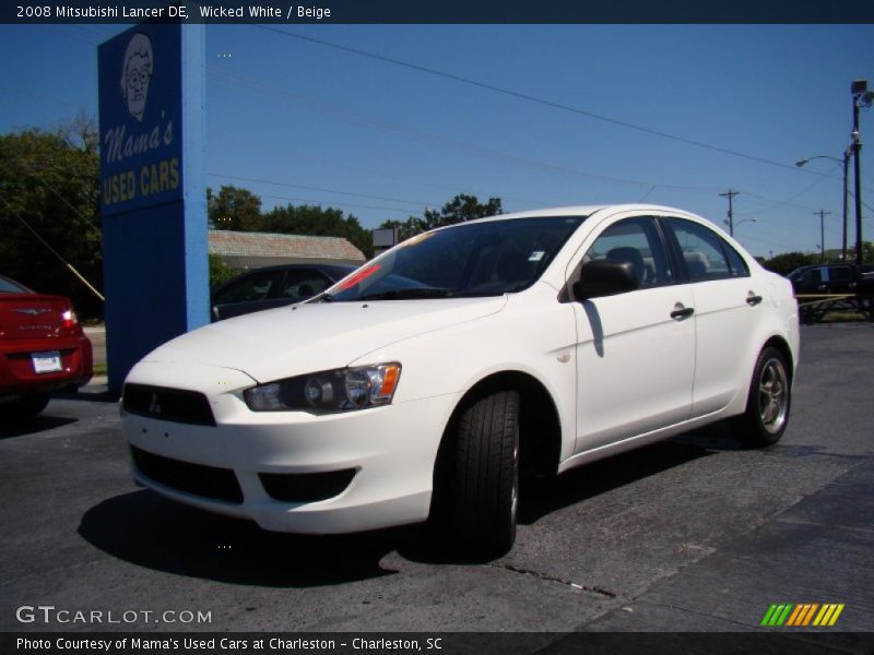 Wicked White / Beige 2008 Mitsubishi Lancer DE