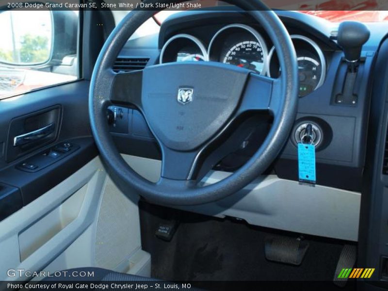 Stone White / Dark Slate/Light Shale 2008 Dodge Grand Caravan SE