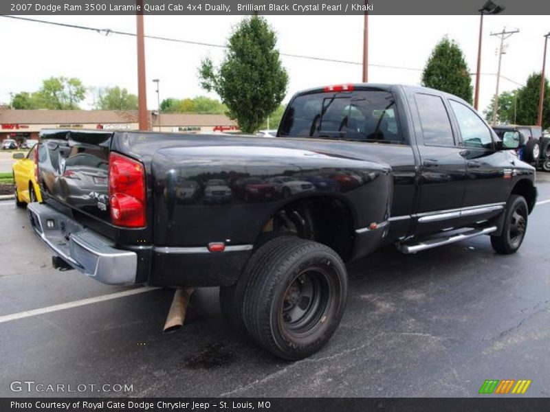 Brilliant Black Crystal Pearl / Khaki 2007 Dodge Ram 3500 Laramie Quad Cab 4x4 Dually