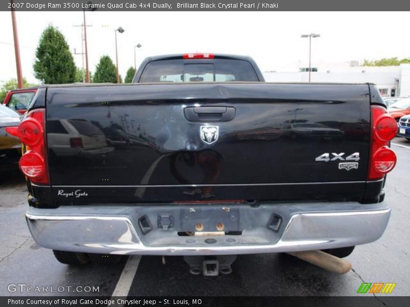 Brilliant Black Crystal Pearl / Khaki 2007 Dodge Ram 3500 Laramie Quad Cab 4x4 Dually