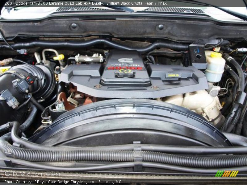 Brilliant Black Crystal Pearl / Khaki 2007 Dodge Ram 3500 Laramie Quad Cab 4x4 Dually