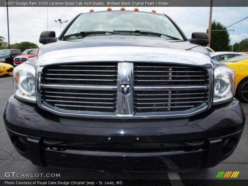 Brilliant Black Crystal Pearl / Khaki 2007 Dodge Ram 3500 Laramie Quad Cab 4x4 Dually