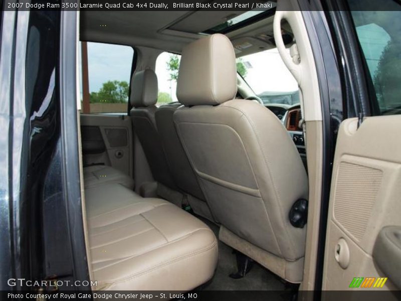 Brilliant Black Crystal Pearl / Khaki 2007 Dodge Ram 3500 Laramie Quad Cab 4x4 Dually