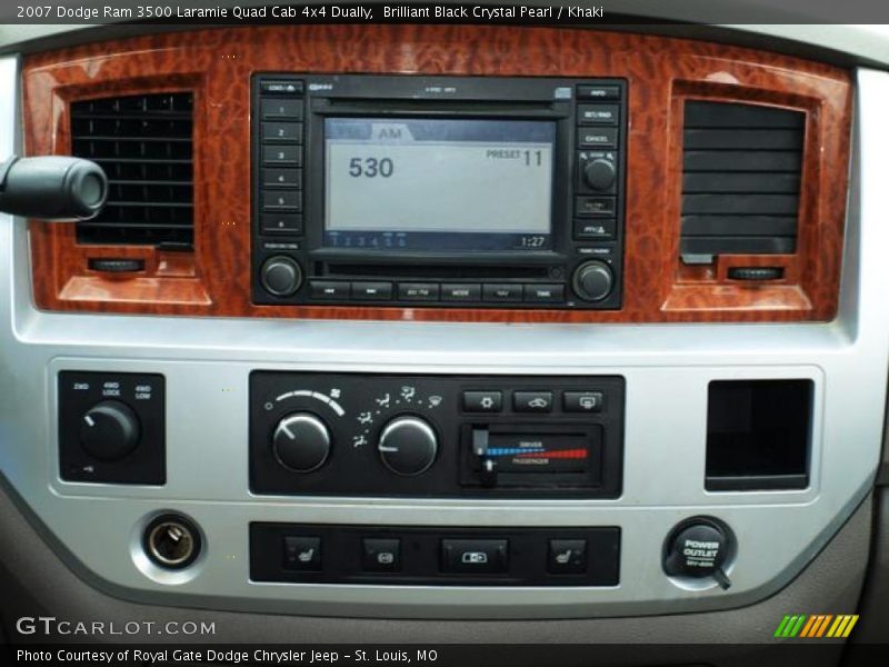 Brilliant Black Crystal Pearl / Khaki 2007 Dodge Ram 3500 Laramie Quad Cab 4x4 Dually