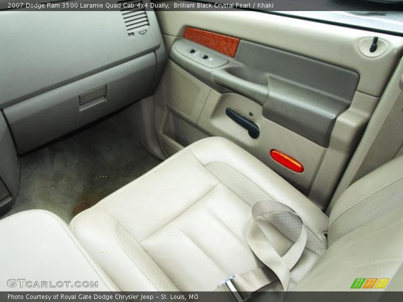 Brilliant Black Crystal Pearl / Khaki 2007 Dodge Ram 3500 Laramie Quad Cab 4x4 Dually