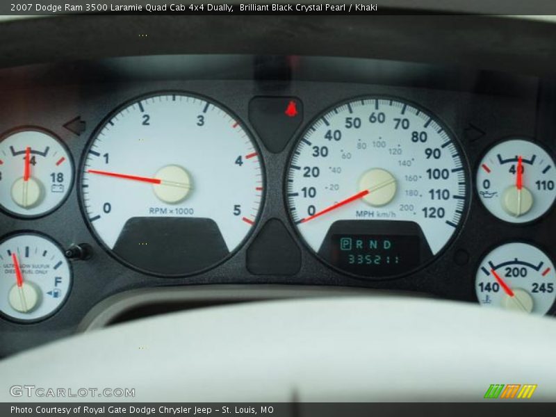 Brilliant Black Crystal Pearl / Khaki 2007 Dodge Ram 3500 Laramie Quad Cab 4x4 Dually