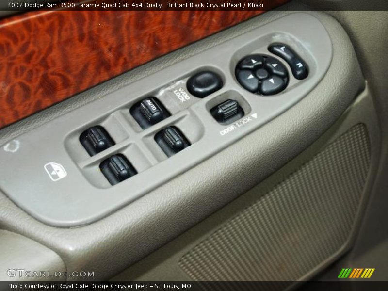 Brilliant Black Crystal Pearl / Khaki 2007 Dodge Ram 3500 Laramie Quad Cab 4x4 Dually