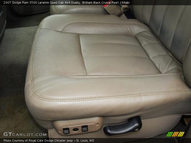 Brilliant Black Crystal Pearl / Khaki 2007 Dodge Ram 3500 Laramie Quad Cab 4x4 Dually