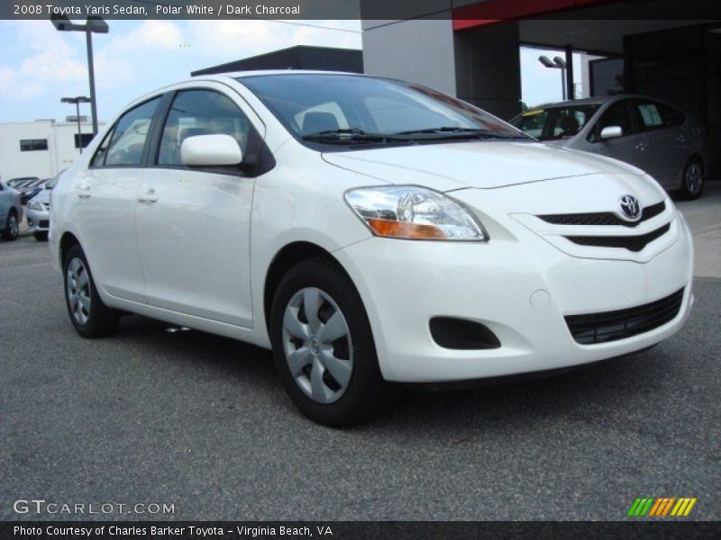Polar White / Dark Charcoal 2008 Toyota Yaris Sedan
