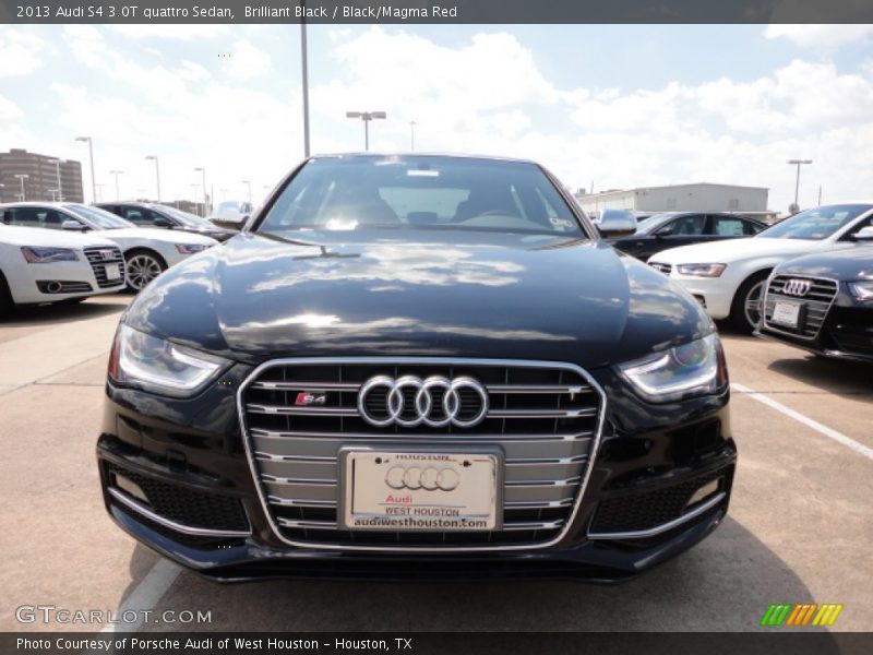 Brilliant Black / Black/Magma Red 2013 Audi S4 3.0T quattro Sedan