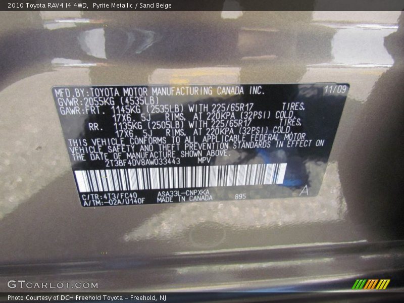 Pyrite Metallic / Sand Beige 2010 Toyota RAV4 I4 4WD