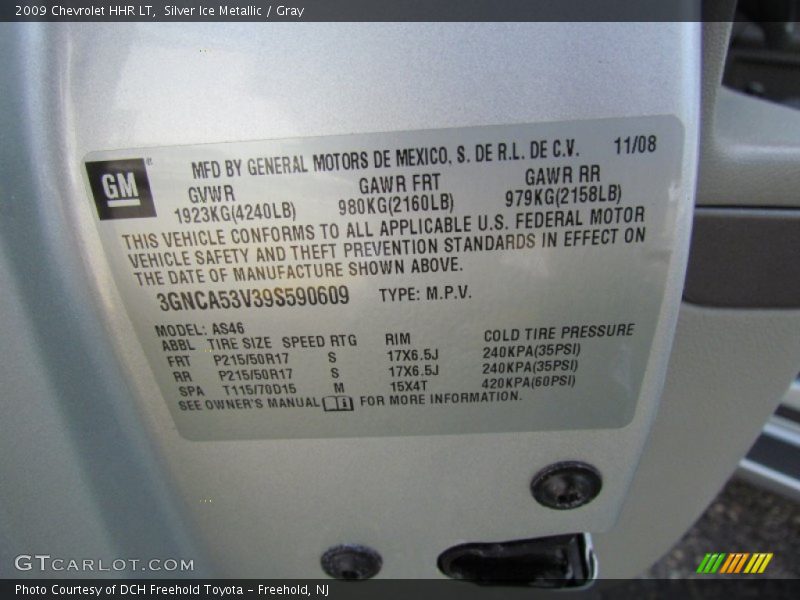 Silver Ice Metallic / Gray 2009 Chevrolet HHR LT