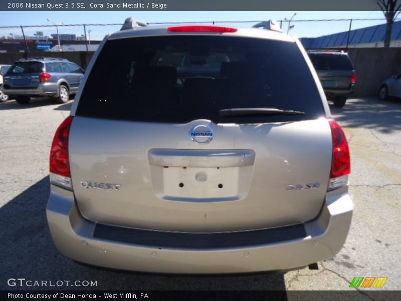 Coral Sand Metallic / Beige 2006 Nissan Quest 3.5 SE