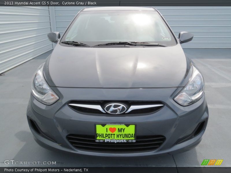 Cyclone Gray / Black 2013 Hyundai Accent GS 5 Door