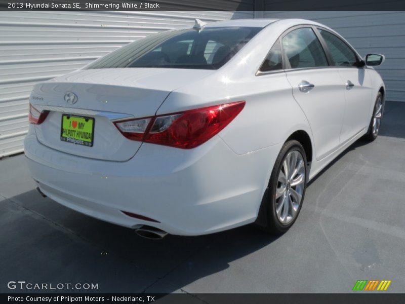 Shimmering White / Black 2013 Hyundai Sonata SE